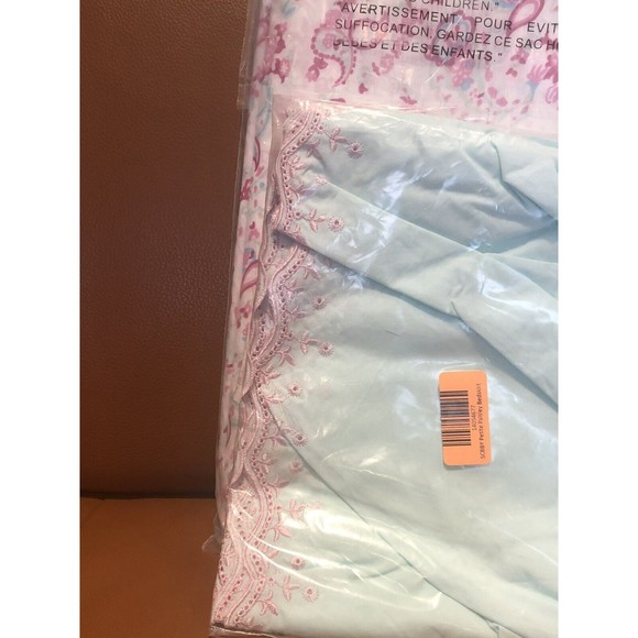 Simply Shabby Chic Baby Cribskirt Window Pannel Dust Ruffle Embroidery HTF New - Picture 3 of 9